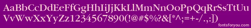 PfgaramondtextMedium Font – Pink Fonts on Purple Background