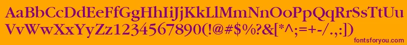 フォントPfgaramondtextMedium – オレンジの背景に紫のフォント
