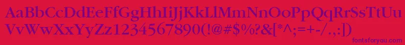 PfgaramondtextMedium Font – Purple Fonts on Red Background