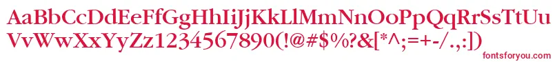 PfgaramondtextMedium Font – Red Fonts on White Background