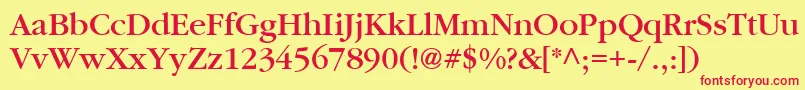Шрифт PfgaramondtextMedium – красные шрифты на жёлтом фоне