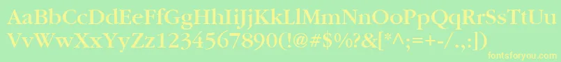 PfgaramondtextMedium Font – Yellow Fonts on Green Background