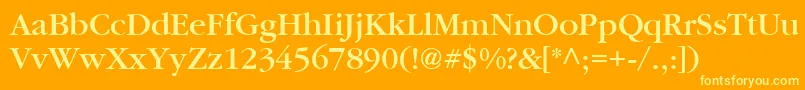 PfgaramondtextMedium Font – Yellow Fonts on Orange Background