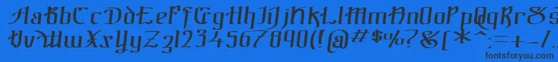 TheBlackBlocItalic Font – Black Fonts on Blue Background