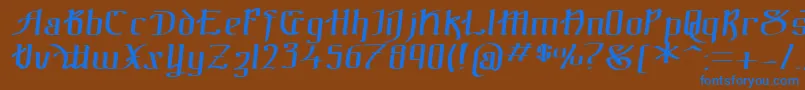 TheBlackBlocItalic Font – Blue Fonts on Brown Background