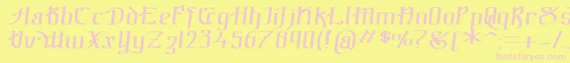 TheBlackBlocItalic Font – Pink Fonts on Yellow Background