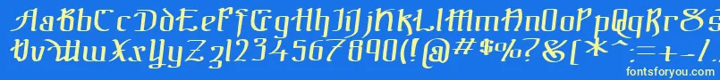 TheBlackBlocItalic Font – Yellow Fonts on Blue Background