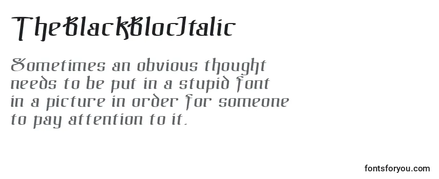 TheBlackBlocItalic Font