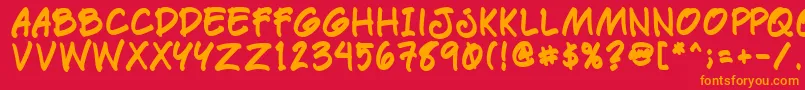 Paetrb Font – Orange Fonts on Red Background