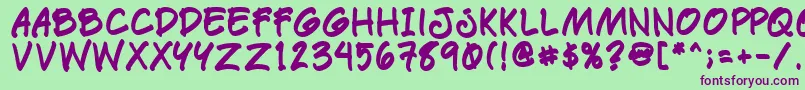 Paetrb Font – Purple Fonts on Green Background