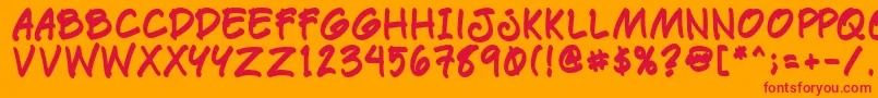 Paetrb Font – Red Fonts on Orange Background