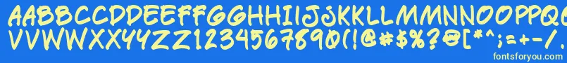 Paetrb Font – Yellow Fonts on Blue Background