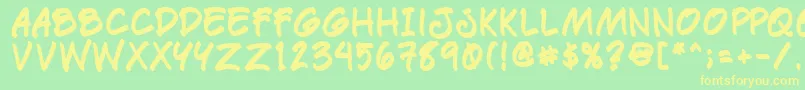 Paetrb Font – Yellow Fonts on Green Background