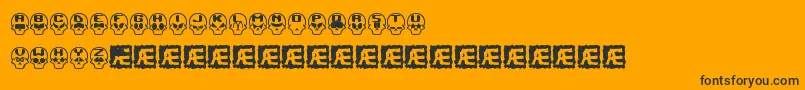Шрифт SkullCapzBrk – чёрные шрифты на оранжевом фоне