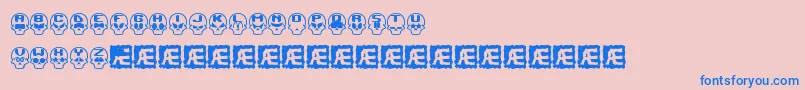 SkullCapzBrk Font – Blue Fonts on Pink Background
