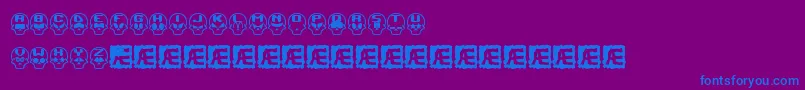 SkullCapzBrk Font – Blue Fonts on Purple Background