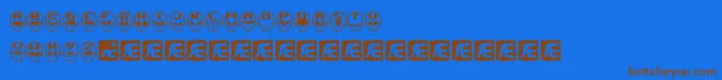 SkullCapzBrk Font – Brown Fonts on Blue Background