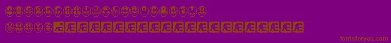SkullCapzBrk-fontti – ruskeat fontit violetilla taustalla