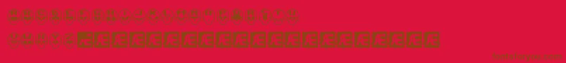 SkullCapzBrk-fontti – ruskeat fontit punaisella taustalla