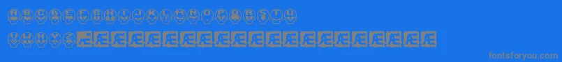 SkullCapzBrk-fontti – harmaat kirjasimet sinisellä taustalla