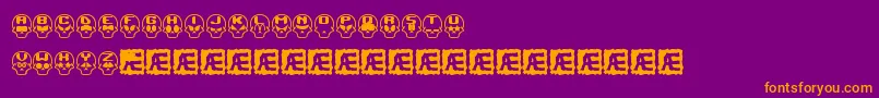 SkullCapzBrk Font – Orange Fonts on Purple Background