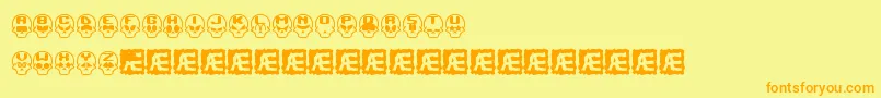 SkullCapzBrk Font – Orange Fonts on Yellow Background
