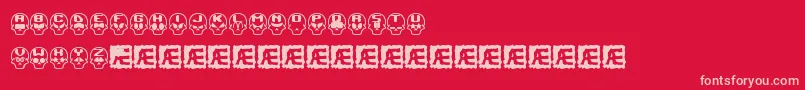 SkullCapzBrk-fontti – vaaleanpunaiset fontit punaisella taustalla
