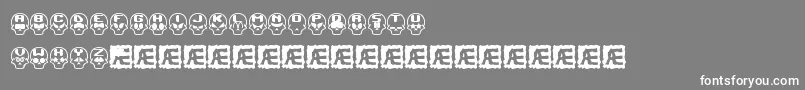 フォントSkullCapzBrk – 灰色の背景に白い文字