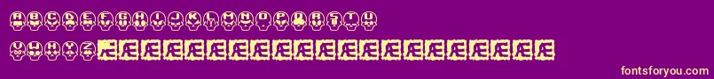 SkullCapzBrk Font – Yellow Fonts on Purple Background