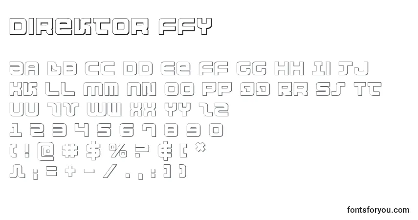 A fonte Direktor ffy – alfabeto, números, caracteres especiais