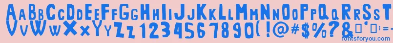 MiddlemanRegular Font – Blue Fonts on Pink Background