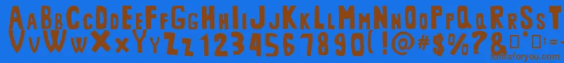 MiddlemanRegular Font – Brown Fonts on Blue Background