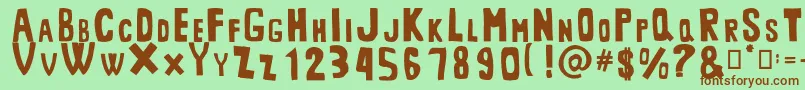 MiddlemanRegular Font – Brown Fonts on Green Background