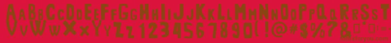 MiddlemanRegular Font – Brown Fonts on Red Background