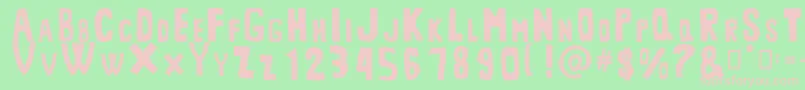 MiddlemanRegular Font – Pink Fonts on Green Background