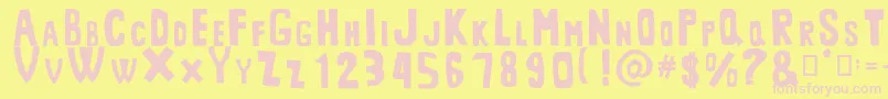 MiddlemanRegular-fontti – vaaleanpunaiset fontit keltaisella taustalla