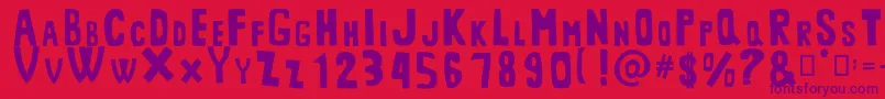 MiddlemanRegular Font – Purple Fonts on Red Background