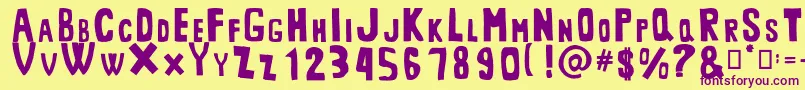MiddlemanRegular Font – Purple Fonts on Yellow Background