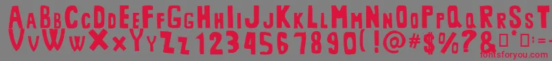 フォントMiddlemanRegular – 赤い文字の灰色の背景