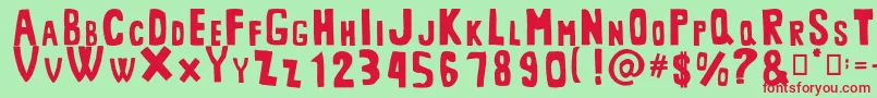 MiddlemanRegular Font – Red Fonts on Green Background