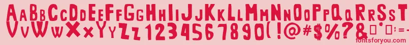 MiddlemanRegular Font – Red Fonts on Pink Background