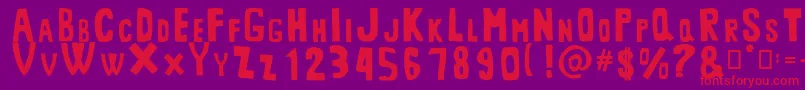 MiddlemanRegular Font – Red Fonts on Purple Background