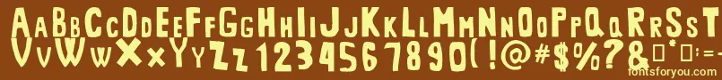 MiddlemanRegular-fontti – keltaiset fontit ruskealla taustalla