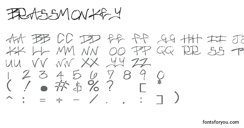 A fonte BrassMonkey – alfabeto, números, caracteres especiais