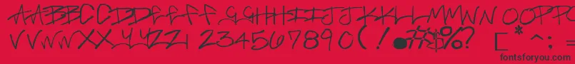 Czcionka BrassMonkey – czarne czcionki na czerwonym tle