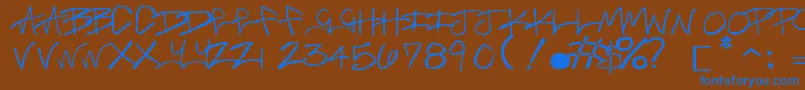 BrassMonkey Font – Blue Fonts on Brown Background
