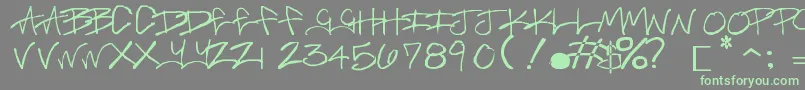フォントBrassMonkey – 灰色の背景に緑のフォント