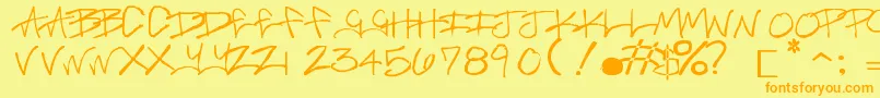 BrassMonkey Font – Orange Fonts on Yellow Background