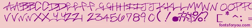 Шрифт BrassMonkey – фиолетовые шрифты на розовом фоне