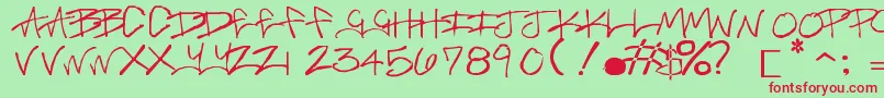 BrassMonkey Font – Red Fonts on Green Background